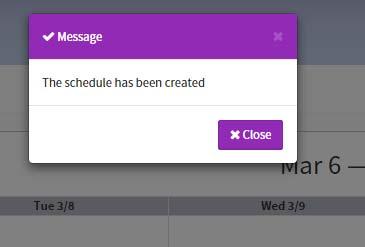 5. Click New Schedule to continue. Available time periods 6.