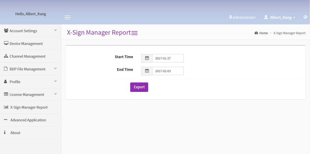 X-Sign Manager Report You can review and track the activity of the employees by