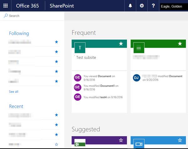 Your Marquette SharePoint Online home page opens.