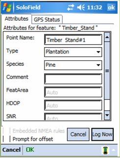 Logging a Static Feature Also make sure you are standing with your antenna over the static location you want to collect because the OK button is the trigger to begin collecting the observations for