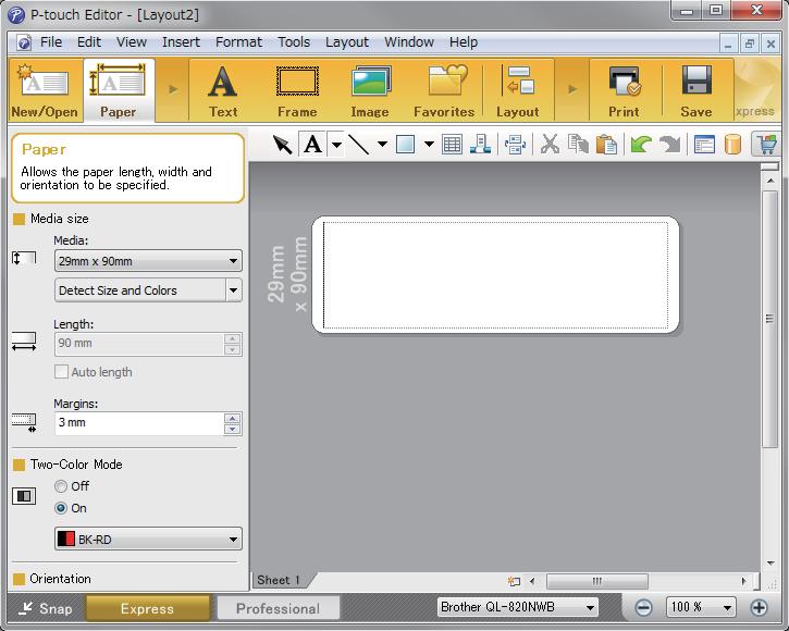 How to Use P-touch Editor 2-colour Printing Configuration 7 The printer is capable of