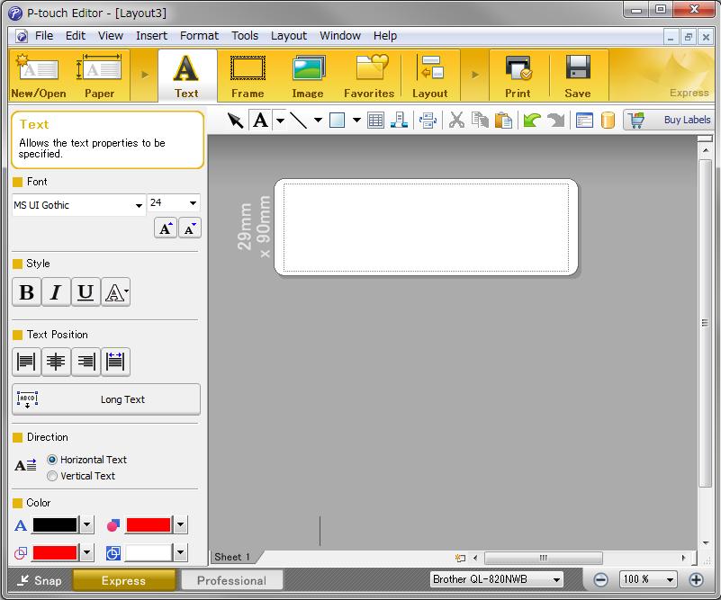 Configuration with P-touch Editor Express mode 7 a Select [Paper] then the Two-colour