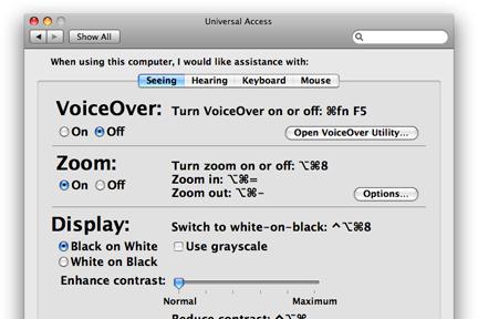System Setup The MCS3 software relies on Apple s Universal Access to perform