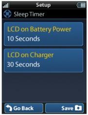 Sleep Timer This setting item allows the user to adjust the amount of time the LCD remains On when not in use.