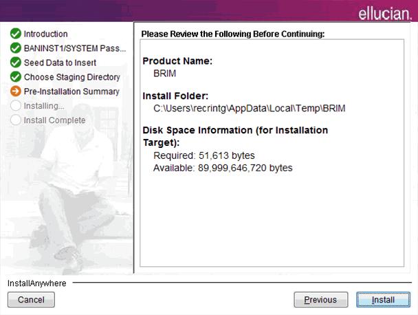 11. On the Pre-Installation Summary screen (Figure 5), review the information, and then click Install.
