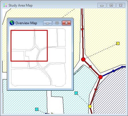7.11 Using the Overview Map The Overview Map, as pictured below, allows one to see where in terms of the overall system the main Study Area Map is currently focused.