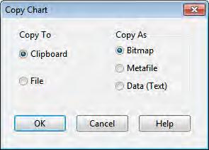 Use the Copy dialog as follows to define how you want your data copied and to where: 1. Select a destination for the material being copied (Clipboard or File) 2.