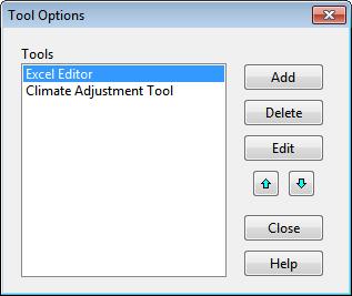 12.2 Configuring Add-In Tools To configure one s personal collection of add-in tools, select Configure Tools from the Tools menu. This will bring up the Tool Options dialog as shown below.