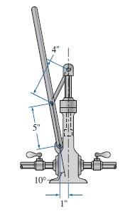 Example: The figure below shows a concept for a hand pump used for increasing oil pressure in a hydraulic line.