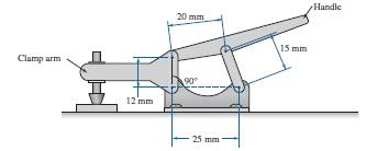 Example: The figure below shows a toggle clamp used for securing a workpiece during a machining operation.