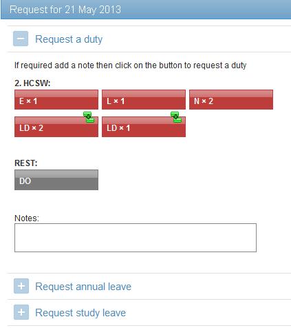 C. Requesting duties Employee Online User Guide 2 Click on Request a Duty from the left hand menu
