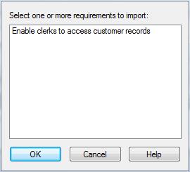 32 Testing Import Responsibility or Constraint as Test The dialog lists all of the internal requirements or constraints in the selected element. 4.