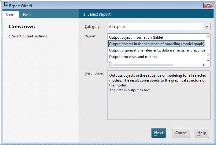 4.2 Evaluate model contents Report-based evaluations enable you to output the contents of user databases and models or object descriptions as a text.