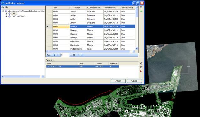 Viewing of Oracle Spatial GeoRaster Extremely efficient viewing of GeoRaster Query