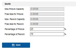 Figure 11-6 View Disk Status 3. Define the quota for record and pictures. (1) Input the quota percentage for picture and for record.