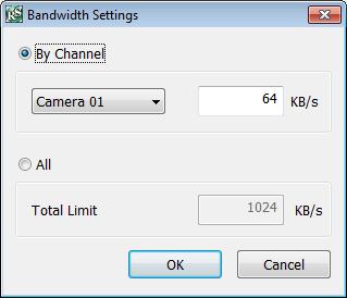- Network Bandwidth Limit By Channel: Set the network bandwidth by