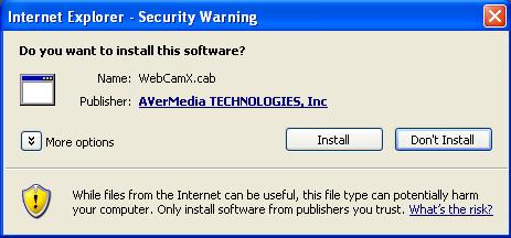 Accessing this feature for the first time you will be prompted by your browser to install WebCamX.