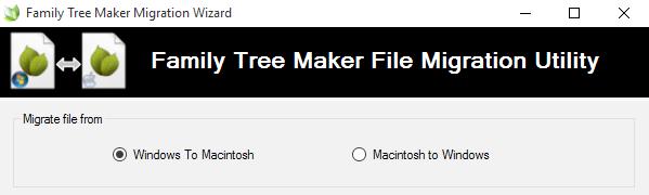 3. Select the Windows to Macintosh conversion option. 4. Click the Browse button to locate the Family Tree Maker file (.FTM or.ftmb). 5.