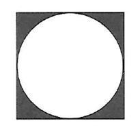 The circle in the following figure is inscribed in a square with a perimeter of 24 inches. What is the area of the shaded region in square inches? 31.
