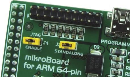 12 mikroboard for ARM 64-pin The microcontroller can also be programmed with the JTAG