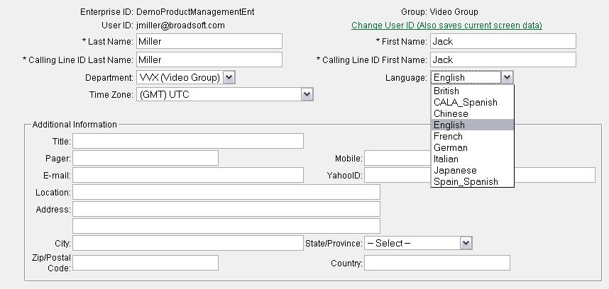Figure 17 BroadWorks User Language Definition 5.2.3 Create Device Profile Instance The previous sections defined the device profile type such that the system is ready to mass deploy device profiles.