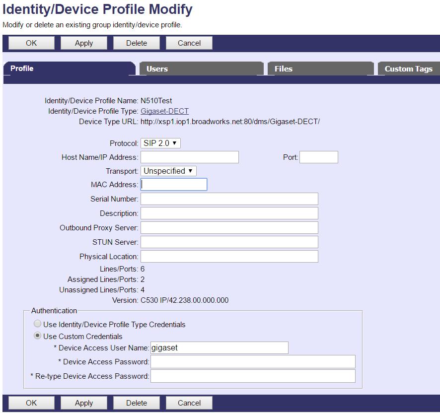 Figure 18 Device Profile Instance 5.2.4 Configure BroadWorks User Configure the user with the desired BroadWorks configuration and services.