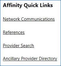 Announcements Features Patient List Add Patient In Basket Affinity Quick Links Network Communications
