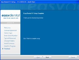 Installing the Client Software To install Easy Dental client software 1.