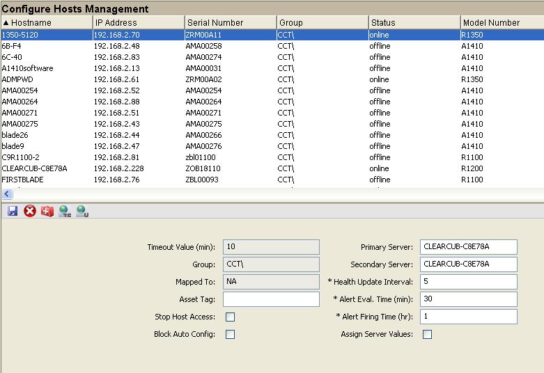 2. Select and then right-click a host. Select Configure from the right-click menu to display the Configure Hosts Management screen, as shown in the following figure. Figure 47.