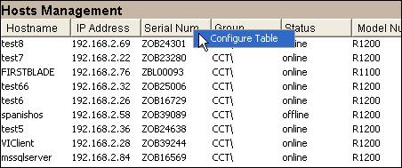 Cancel ( ) Click to remove any changes you have made to the table. Set Defaults ( ) Click to return the table display to the default settings.