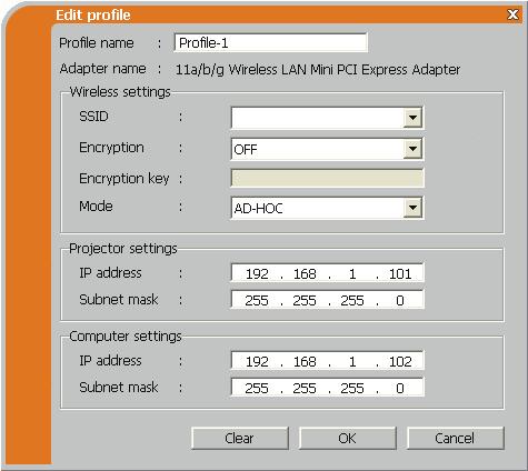 1. Connection to the network 1.9 Profile data (continued) 1.9.3 Editing Profile data If necessary, the profile data can be edited on the Manual Configuration screen.