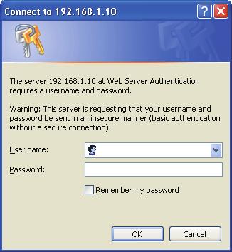 3. Web Control 3.1 Logon To use the Web Control function, you need to logon with your user name and password.