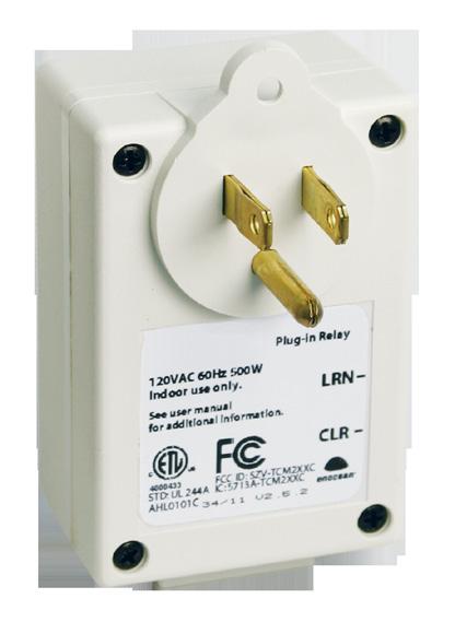 SED-P Plug-in relays The plug-in relay receiver provides ON/OFF control of lamps and other devices.