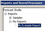 Management Console. The Reports node in the dialog box corresponds to the reports root folder that you configured for that environment in SAS Management Console.