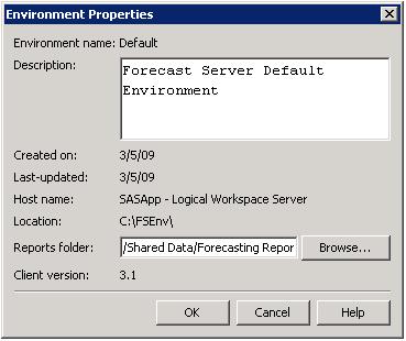 108 Chapter 10: SAS(R) Forecast Server 3.1: Administrator s Guide to Report Administration Tasks Using Reports in SAS Forecast Studio About Managing Reports Reports are managed for each environment.