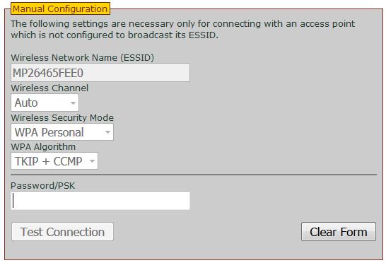8) Click "Test Connection" and once this is complete, click "Join Network". a) If you get the test connection failed message, click the clear form button.