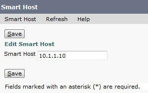 After restarting all 3 services, go to: Go to: System settings > SMTP Configuration > Smart Host Initially, Smart Host should be an
