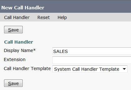 7.7.2 Personalize Auto Attendant Objective : We want to create a Call Handler which announce Welcome to sales, you will be in relation shortly then be transferred to 1003.