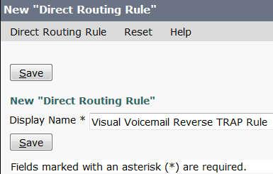 Routing > Direct Routing Rules Add New.