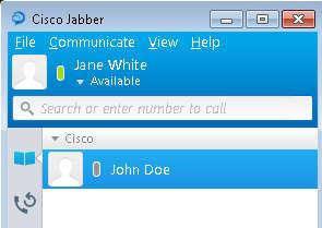 Click on + in the block list and add jwhite@ciscofrance.com. Click on Apply and check jdoe s status on jwhite s Jabber : From Available the status becomes unknown.