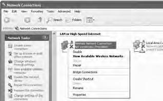 6. Configuring the LAN Settings of the PC ([Example] Wireless LAN in Windows XP: Ad Hoc connection) 9 Right-click the [Wireless