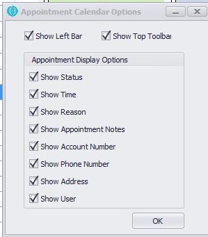 the right-click menu in the Appointment Calendar.