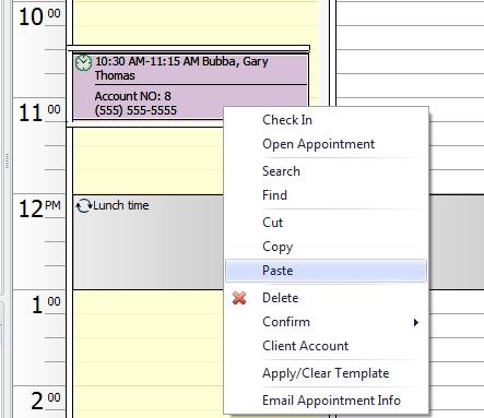 Copy and Paste in Calendar You can now copy or cut an appointment, block, or reserve and paste it multiple times within the calendar.