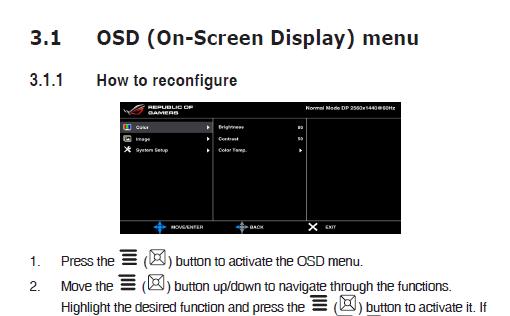 4. You will see specific OSD spec and operation method as below. My monitor cannot display proper resolution Do I need to install a driver of monitor?