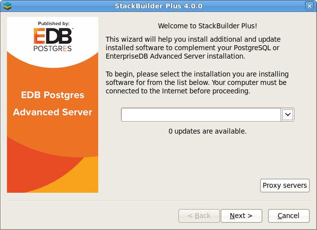 2.2 Installing Language Pack with StackBuilder Plus You can use StackBuilder Plus to download and invoke the Language Pack graphical installer.
