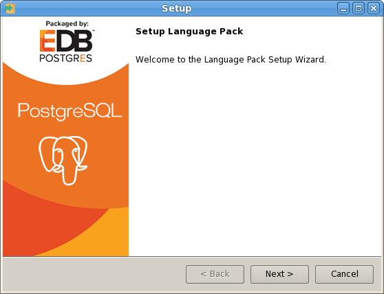 2 Installing Language Pack The graphical installer is available from the EnterpriseDB website or via StackBuilder Plus. 2.