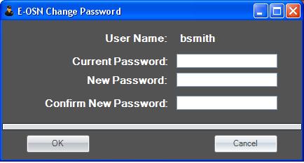 Using the UCE Emergency On Site Notification Client 2-9 Figure 2-11 Password change About: As seen in Figure 2-12, the About Box displays a dialog box showing