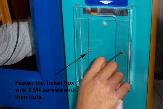 box into the kiosk and fasten it on the inside with the nut. 8.1.