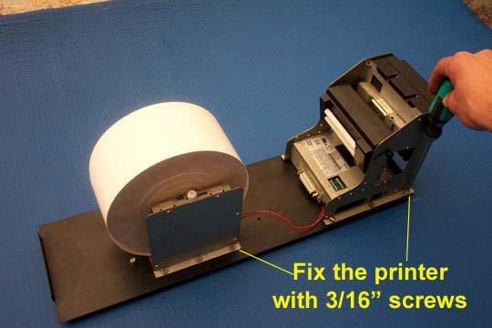 Connect the paper sensor on the paper holding unit to the correct position in the printer. 2. Place the printer on the printer tray. 3.