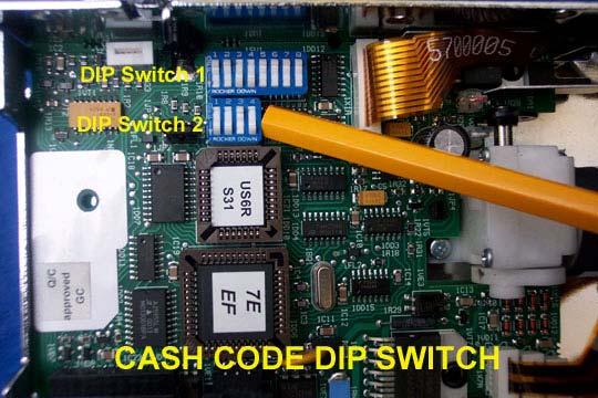 1 To Receive All Bills from 5 to 20 DIP SWITCH 1 POSITION 1 2 3 4 5 6 7 8